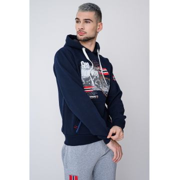 Hanorac cu buzunar kangaroo si imprimeu Gomap