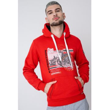 Hanorac cu buzunar kangaroo si imprimeu Gomap