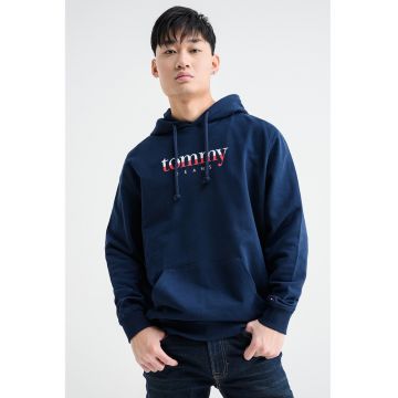 Hanorac cu buzunar kangaroo si imprimeu logo