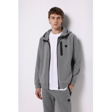 Hanorac cu fermoar si buzunar pe piept Hanorac cu fermoar si buzunar pe piept