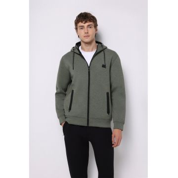 Hanorac cu fermoar si model uni Hanorac cu fermoar si model uni