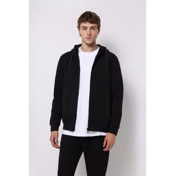 Hanorac cu fermoar si model uni Hanorac cu fermoar si model uni