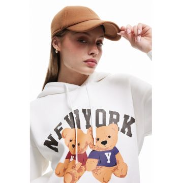 Hanorac cu imprimeu si maneci cazute