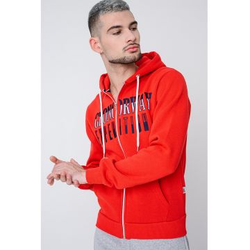 Hanorac cu logo brodat si fermoar Ghazen