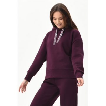 Hanorac dama cu gluga -  B-Rosi - Bordo