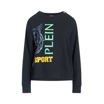 Hanorac dama  oversize - negru - bumbac si elastan -