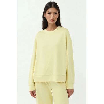 Hanorac dama  Soft Touch Modal Basic - galben lamaie - croiala regulata - guler rotund