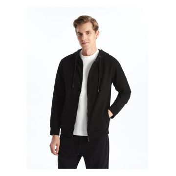 Hanorac din amestec de bumbac cu fermoar Hanorac din amestec de bumbac cu fermoar
