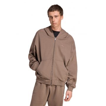 Hanorac lejer de bumbac cu fermoar