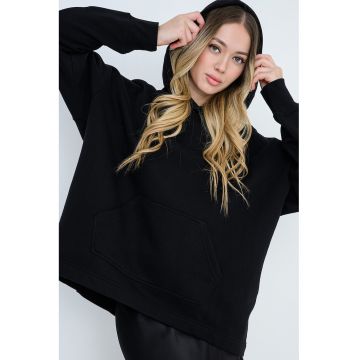 Hanorac lejer din amestec de bumbac organic si imprimeu pe partea din spate Hanorac lejer din amestec de bumbac organic si imprimeu pe partea din spate