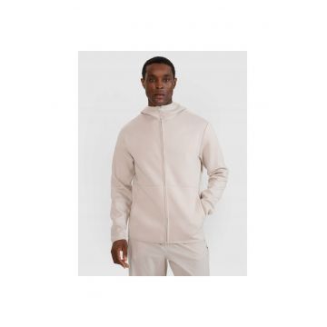 Hanorac sport barbati  bej - gluga - fermoar - material sintetic Hanorac sport barbati  bej - gluga - fermoar - material sintetic