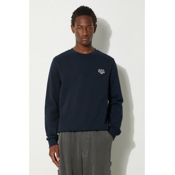 A.P.C. bluza Standard Rue Madame Gots barbati, culoarea albastru marin, neted, COHBV-M27913