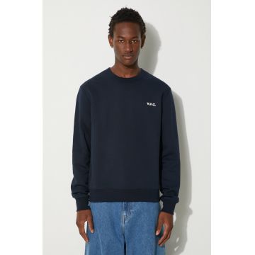 A.P.C. hanorac de bumbac Boxy Petit Vpc barbati, culoarea albastru marin, neted, COHBR-H27916