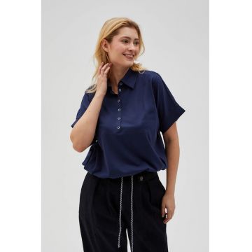 Bluza cu guler maneci scurte