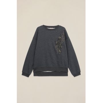 Bluza de trening cu aplicatii cu strasuri