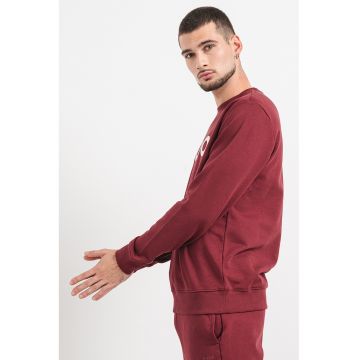 Bluza de trening cu decolteu la baza gatului si imprimeu logo Dem