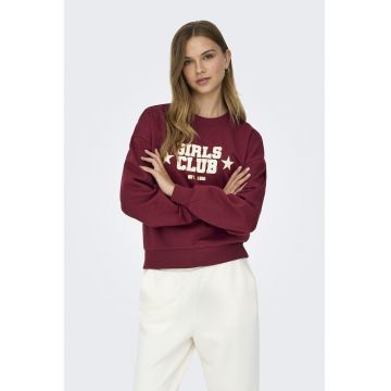 Bluza de trening cu decolteu la baza gatului si imprimeu text