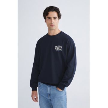 Bluza de trening cu decolteu la baza gatului si imprimeu