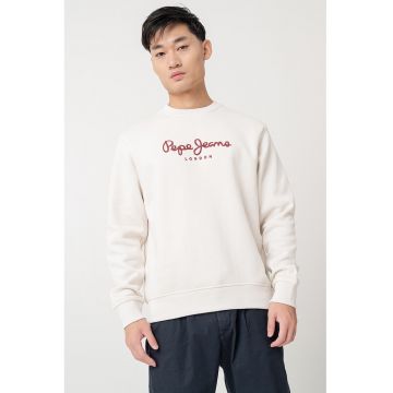 Bluza de trening cu decolteu la baza gatului si logo