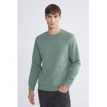 Bluza de trening cu decolteu la baza gatului si model uni