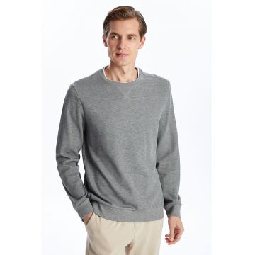 Bluza de trening cu decolteu la baza gatului si model uni