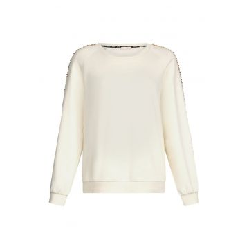 Bluza de trening cu decolteu rotund si strasuri