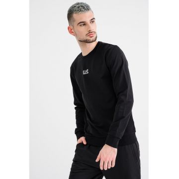 Bluza de trening cu detaliu logo si decolteu la baza gatului