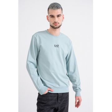 Bluza de trening cu detaliu logo si decolteu la baza gatului