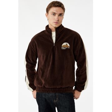 Bluza de trening cu fenta cu fermoar