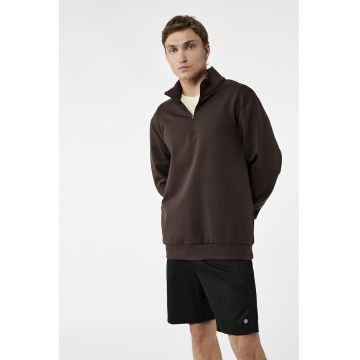 Bluza de trening cu fenta cu fermoar