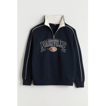 Bluza de trening cu fenta cu fermoar