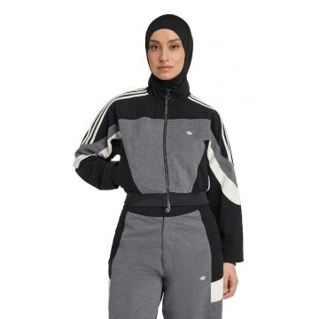 Bluza de trening cu fermoar si guler mediu