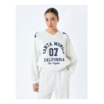 Bluza de trening cu imprimeu college