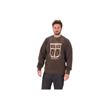 Bluza de trening cu imprimeu logo si maneci cazute