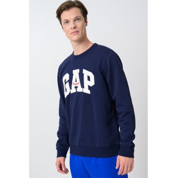 Bluza de trening cu imprimeu si decolteu la baza gatului