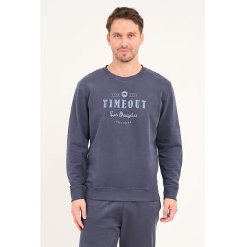 Bluza de trening cu logo si decolteu rotund