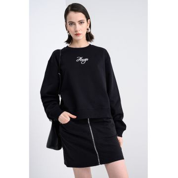 Bluza de trening cu maneci cazute si imprimeu logo Deroxina