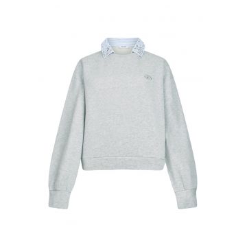 Bluza de trening decorata cu strasuri si model 2-in-1