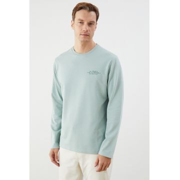 Bluza de trening din amestec de bumbac cu decolteu la baza gatului