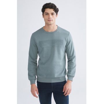 Bluza de trening din amestec de bumbac cu decolteu la baza gatului