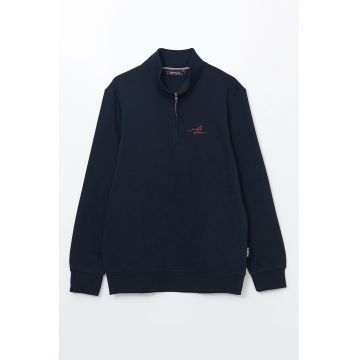 Bluza de trening din amestec de bumbac cu fermoar scurt