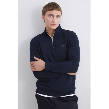 Bluza de trening din amestec de bumbac cu fermoar scurt