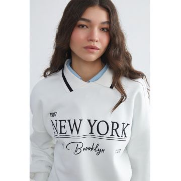 Bluza de trening din amestec de bumbac cu imprimeu text