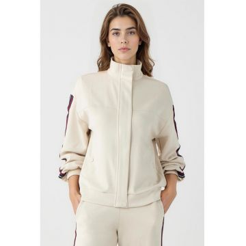 Bluza de trening din amestec de modal cu fermoar