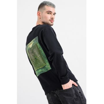 Bluza de trening din bumbac cu imprimeu pe partea din spate Damaze