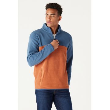 Bluza de trening din fleece cu fenta cu fermoar