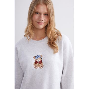 Bluza de trening lejera cu broderie