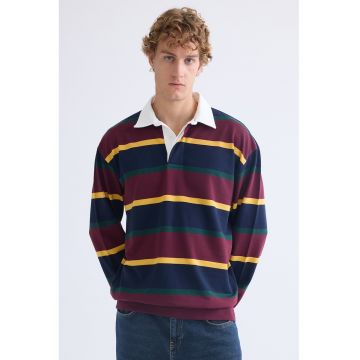 Bluza de trening polo cu dungi