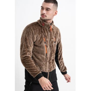 Bluza de trening pufoasa cu fermoar si buzunare Uliste