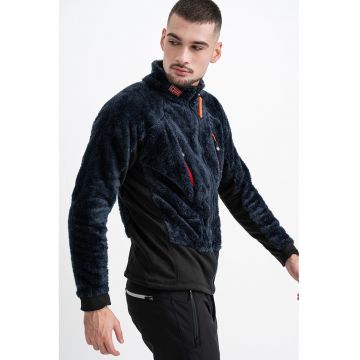 Bluza de trening pufoasa cu fermoar si buzunare Uliste